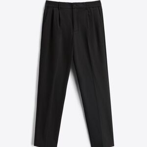 Zara Men Black Pleated Tech Pants 30R
